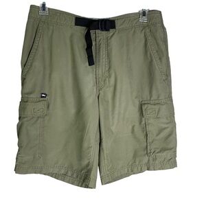 Men’s Horny Toad Khaki Green Cargo Shorts with Black Belt Size 32”